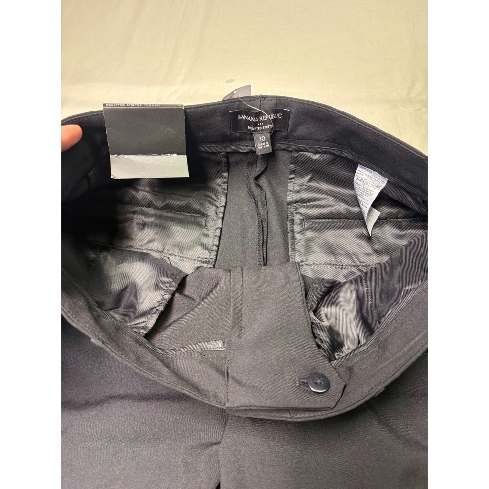 NWT Banana Republic Sculpted Stretch Trouser Pants Black High Rise 10 W34 L32 - Picture 4 of 15
